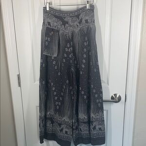 Kamana gray elephant print haram wide leg pant cotton size medium